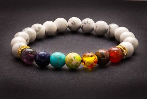 Howlite Seven Chakra Crystal Bracelet Gender: Men