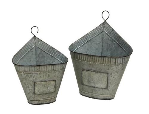 Wall Hanging Galvanized Planters Dimensions: 10 Inch (In)