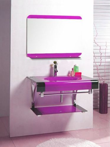 Rectangular Glass Wash Basin Vanity Set