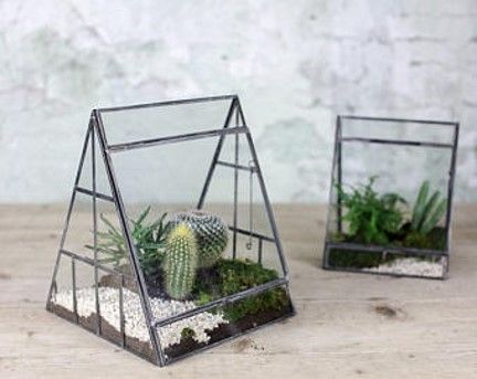 Triangular Glass Planters