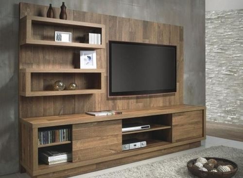 Wooden LCD Unit With Storage