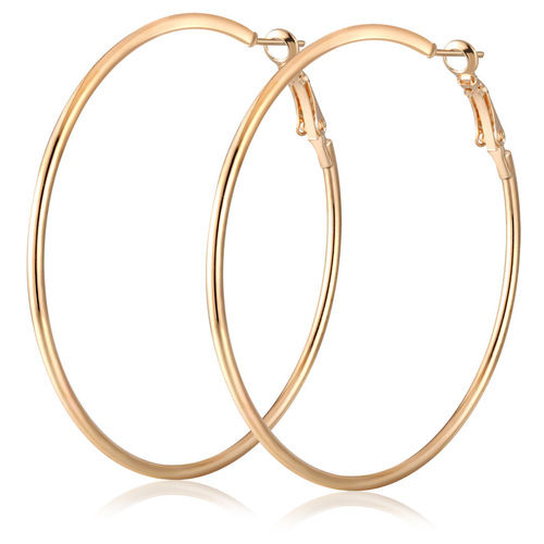 Gold and Silver Round Big Earrings