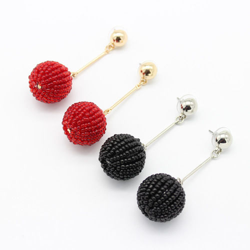 New Simple Rice Beads Sphere Fashion Earring