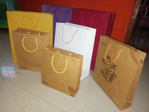 Color Paper Bag With Loop Handle