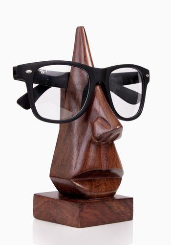 Handmade Wooden Nose Shaped Spectacle Specs Eyeglass Holder Stand