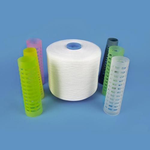डाइंग ट्यूब और पेपर कोन पर 40s/2 स्पून पॉलिएस्टर यार्न वर्जिन रॉ व्हाइट