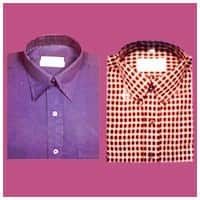 Check And Plain Pattern Mens Shirts