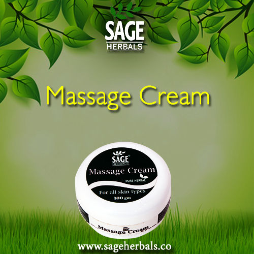 Sage Herbal Massage Cream - Pure Herbal Formula, Nourishes & Tones Skin, Reduces Dryness, Wrinkles, and Dark Spots, Suitable for All Skin Types