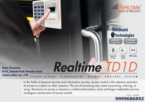 Realtime TD1D Stand Alone Fingerprint Access Control System