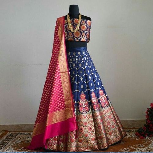 Pure Banarasi Silk Brocade Lehenga