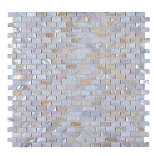 Seashell Mosaic Tile In Glazed Pearl White JKSM01