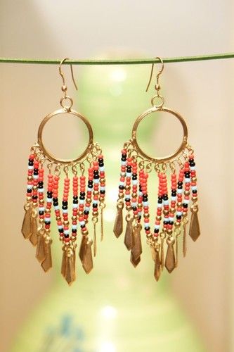 Handmade Bead And Meta Earring