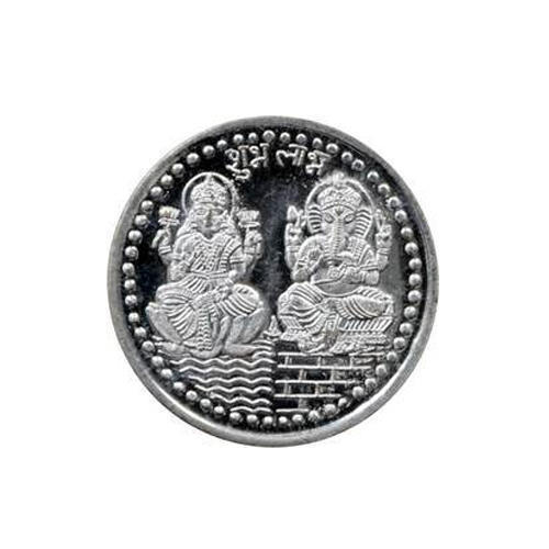 Religious Silver Luxmi Ganesh Coin