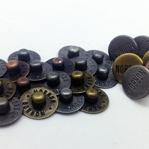 Custom Brass Nipple Jeans Rivet With Engraved Logo