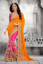 Embroidered Ethnic Georgette Saree