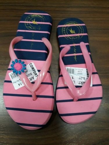 Daily Wear Girls Comfortable Pink White Indoor Flip Flop Slipper