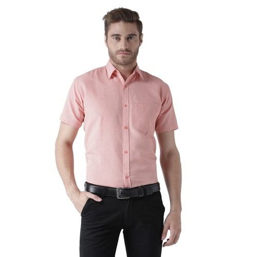 Mens Khadi Pink Shirt Size: Large