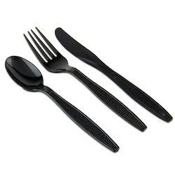 Black Disposable Cutlery Set