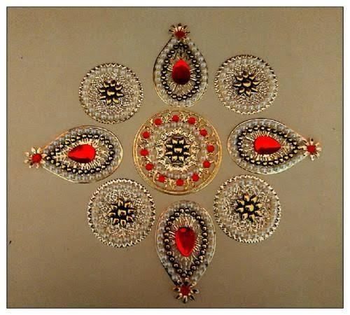 Red Best Quality Metal Rangoli