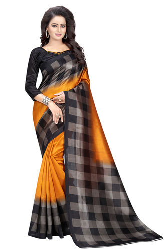 Yellow Art Silk Ladies Saree (Anantrang-01)