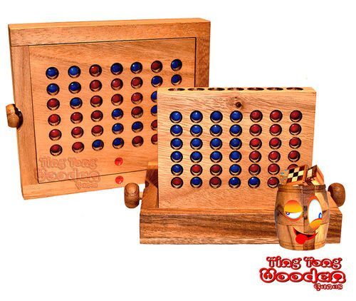 Brown Connect Four Wooden Game Bingo