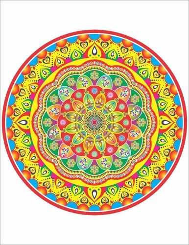 Printed Round Rangoli Label