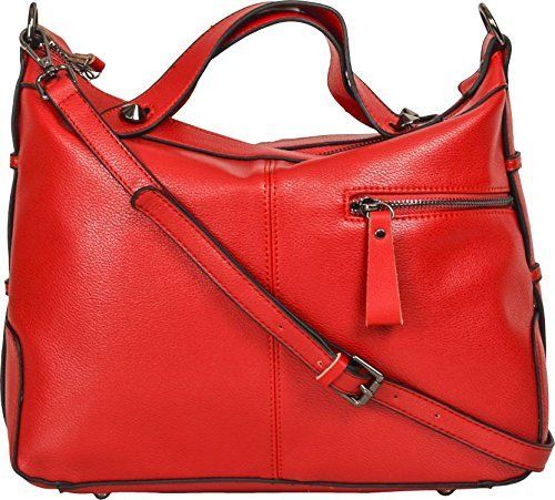 Fiona Trends Women'S Red Pu Zipper Hand Held Bag (D2686-2-Red)