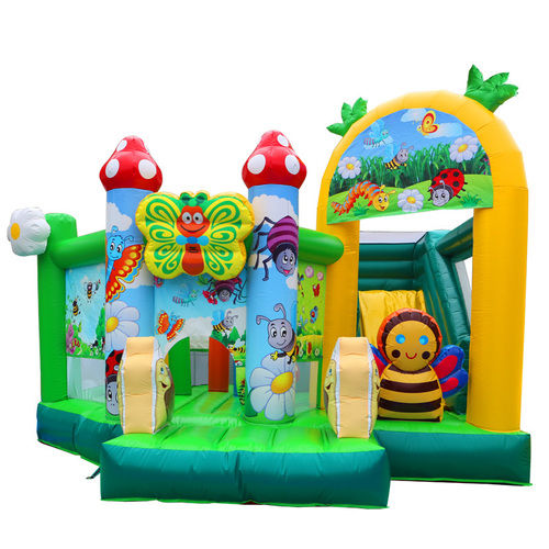 Green Pvc0.55Mm Butterfly Theme 6*5*4.3M Kids Funny Playing Inflatable Bounce House