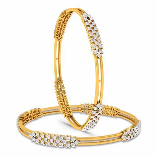 Diamond Studded Gold Bangles