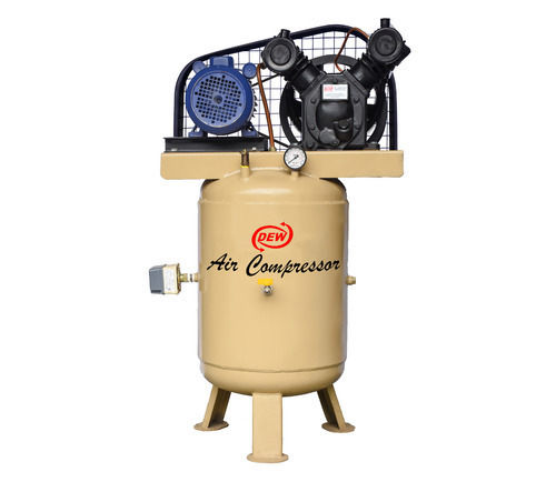 Grey Vertical Tank Mounted Air Compressor