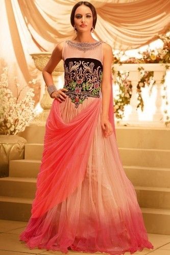 Ladies Sleeveless Embroidered Gown