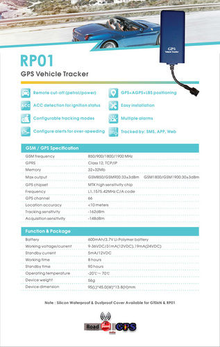 RP01 GPS Vehicle Tracker with Real-Time Tracking