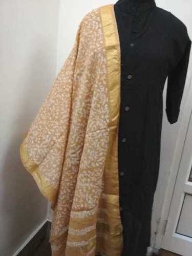 Chanderi Silk Cotton Golden Dupatta