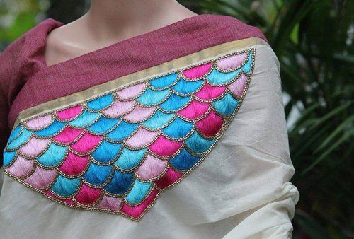 Hand Embroidered Sarees For Ladies