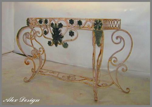 Alex Design Wrought Iron Console Table