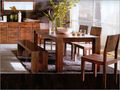 Brown Mango Wooden Dining Table Set