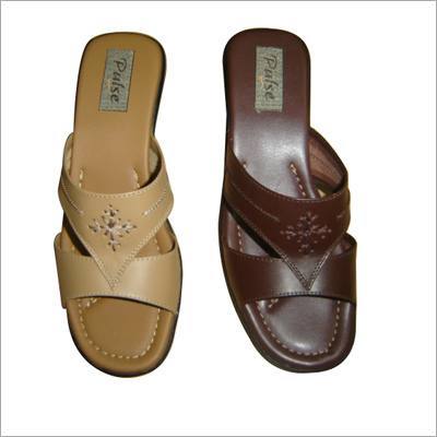 Multi Color Brown Leather Slipper