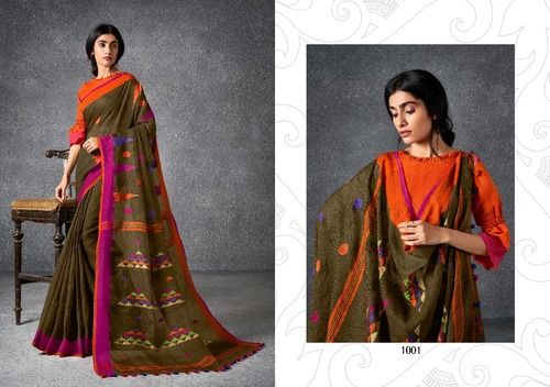 Fancy Khadi Linen Saree