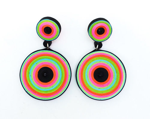 Multicolor Round Hanging Earrings