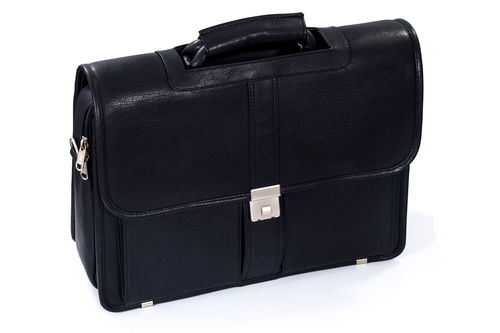 Black Office Leather Laptop Bag