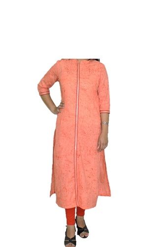 Mezenor Straight Orange Ladies Kurti