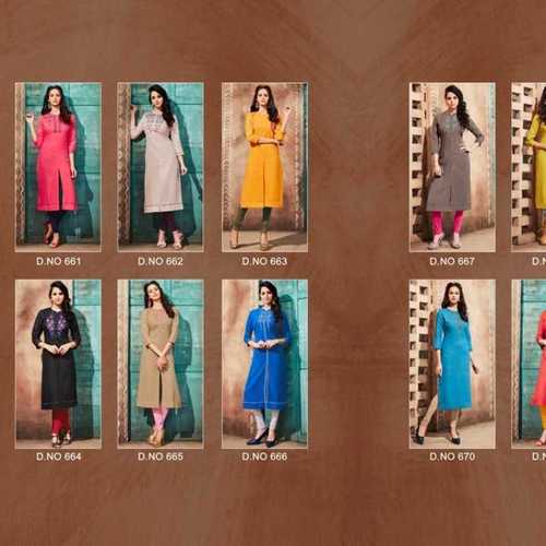 Grey Designer Ladies Silk Kurtis