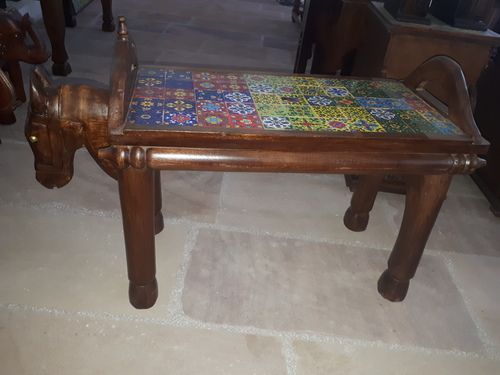 Wooden Horse Bench Tile Fitted