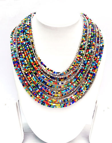 Ladies Multicolor Beaded Necklace Set