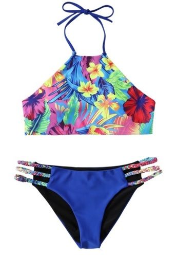 Polyester Women Beach Print Bikinis Set