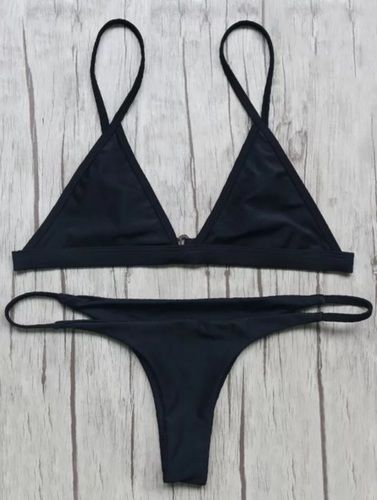 Bikni Black String Halter Bikini