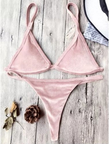 Polyester Pink Swimsuit Thong Bikini Set at Best Price in Xingcheng ...