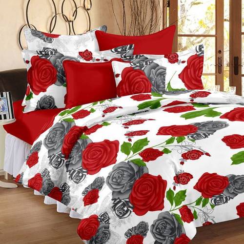 Bright Red Roses 3D Bed Sheet Capacity: 150-850  Ml