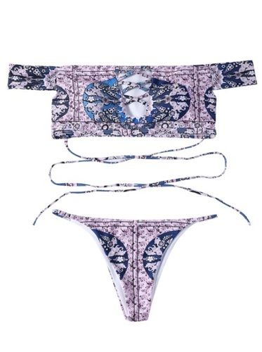 Flower Women Bandage Swimwear Set