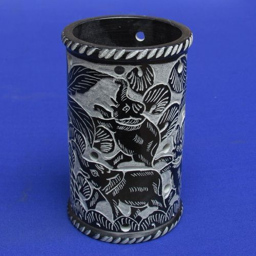 Black Marble Stone Pen Pot